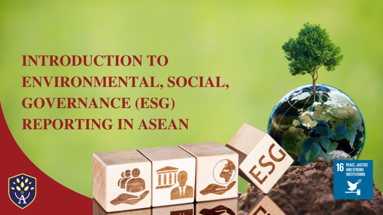 Introduction to Environmental, Social and Governance (ESG) Reporting in ASEAN