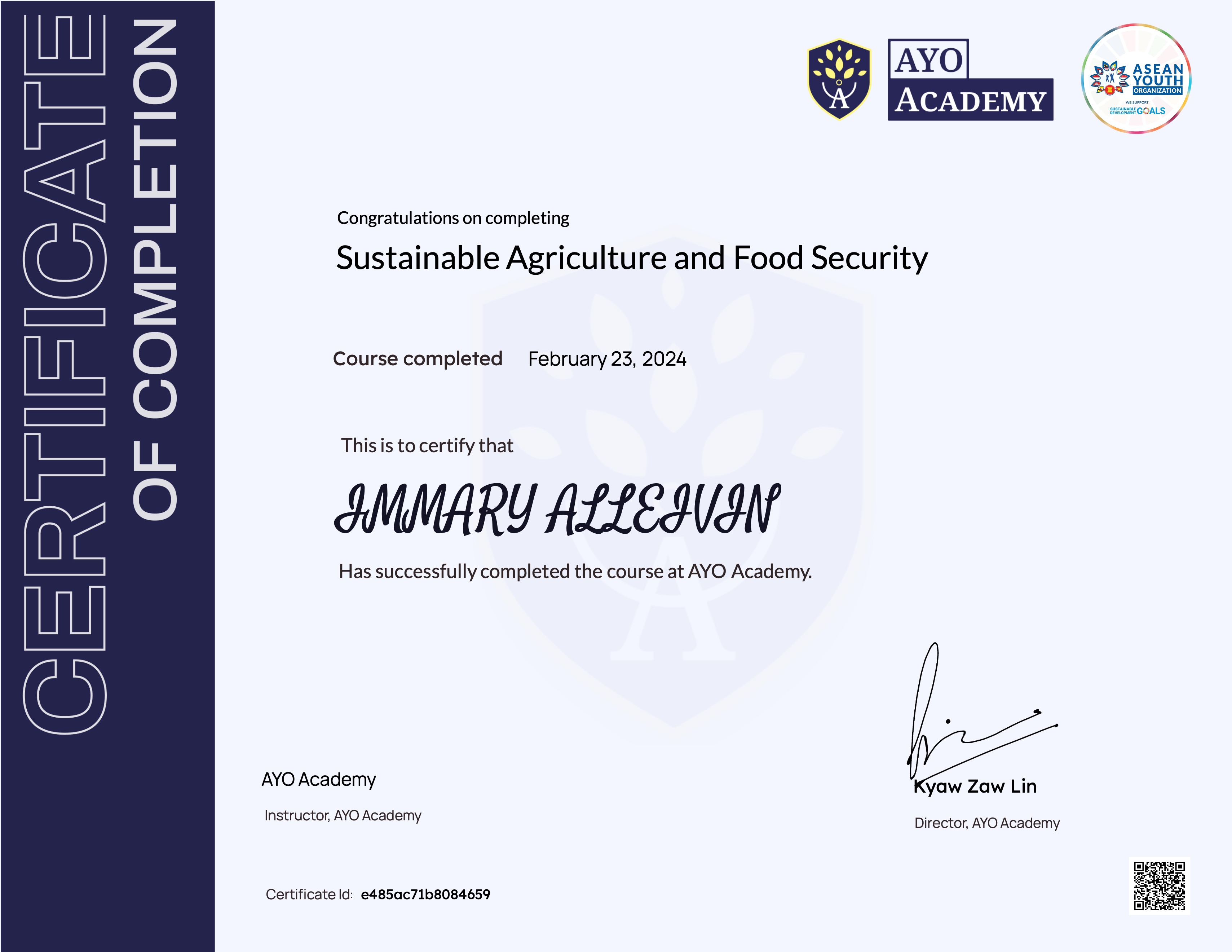 Sustainable Agriculture and Food Security