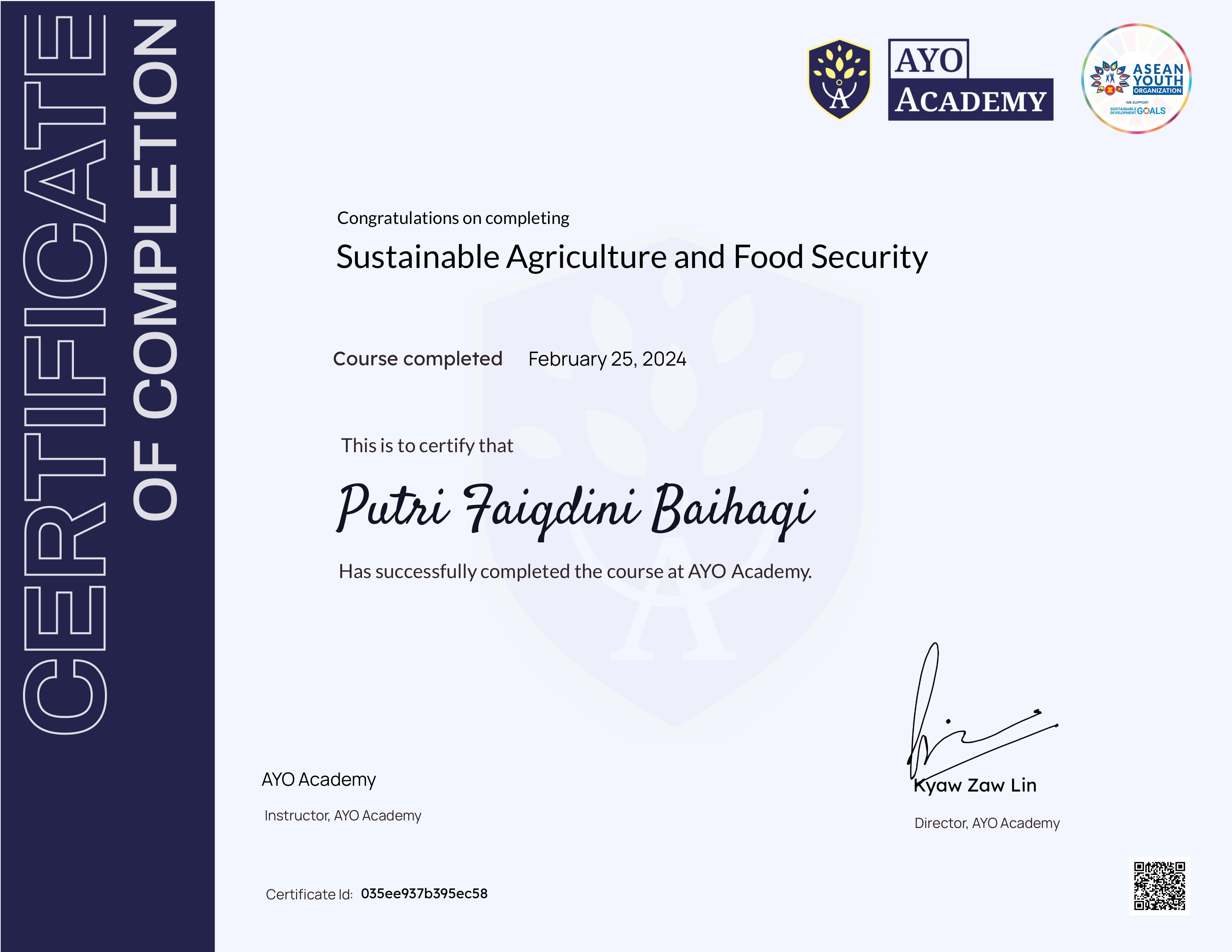Sustainable Agriculture and Food Security