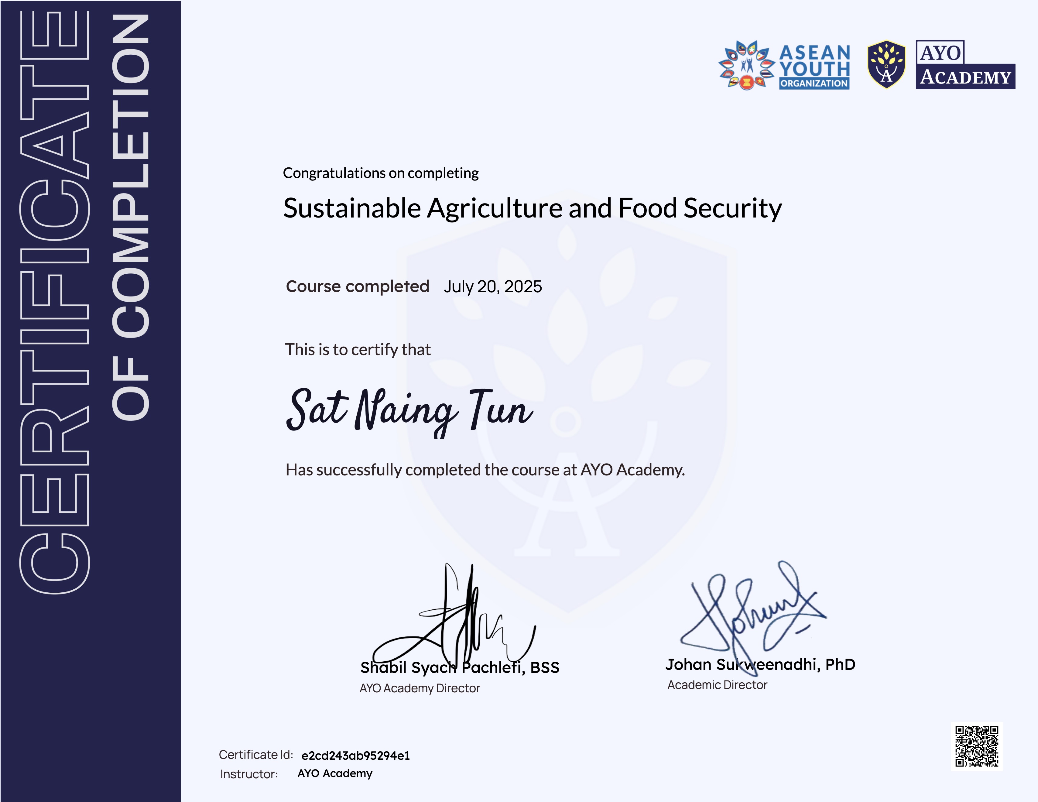 Sustainable Agriculture and Food Security