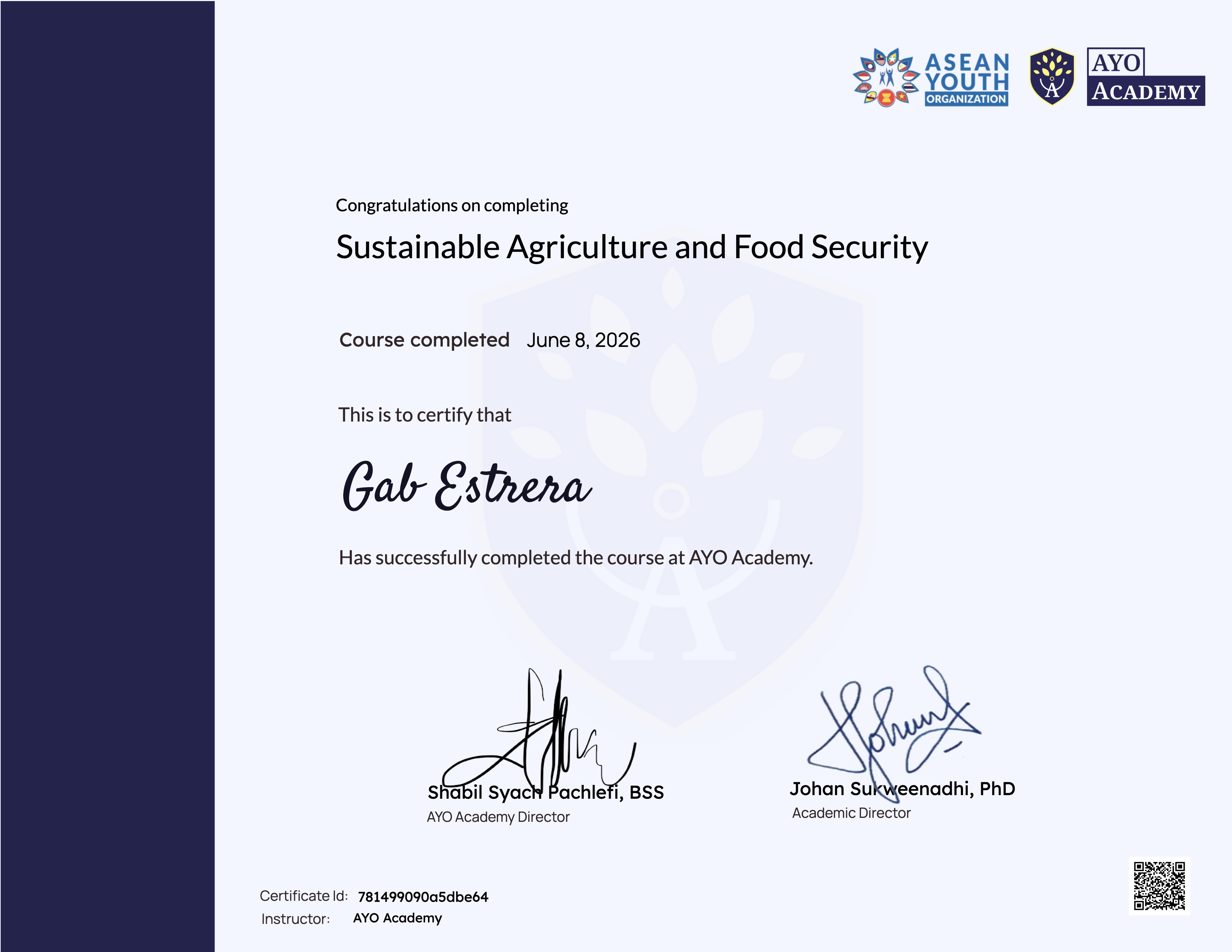 Sustainable Agriculture and Food Security