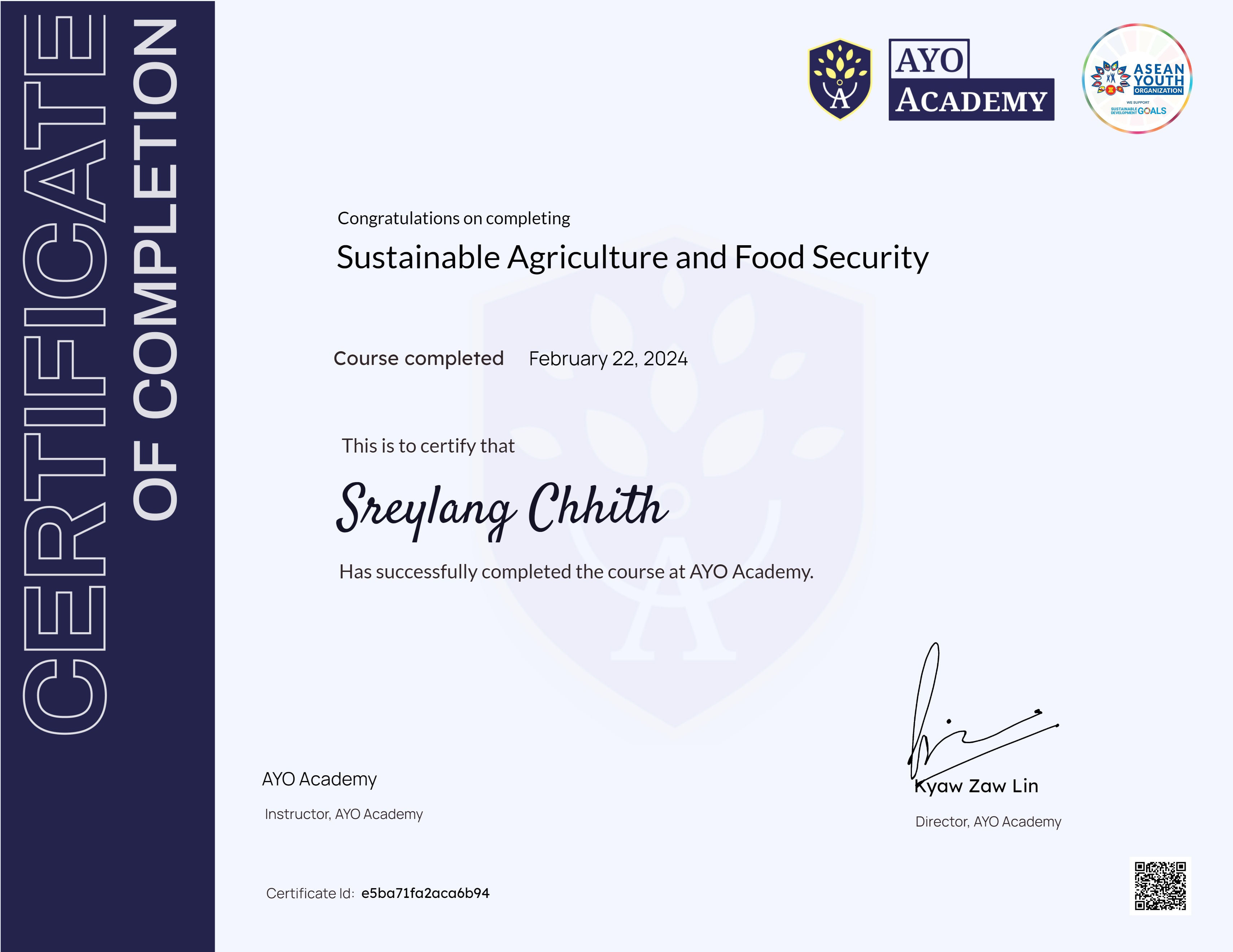Sustainable Agriculture and Food Security