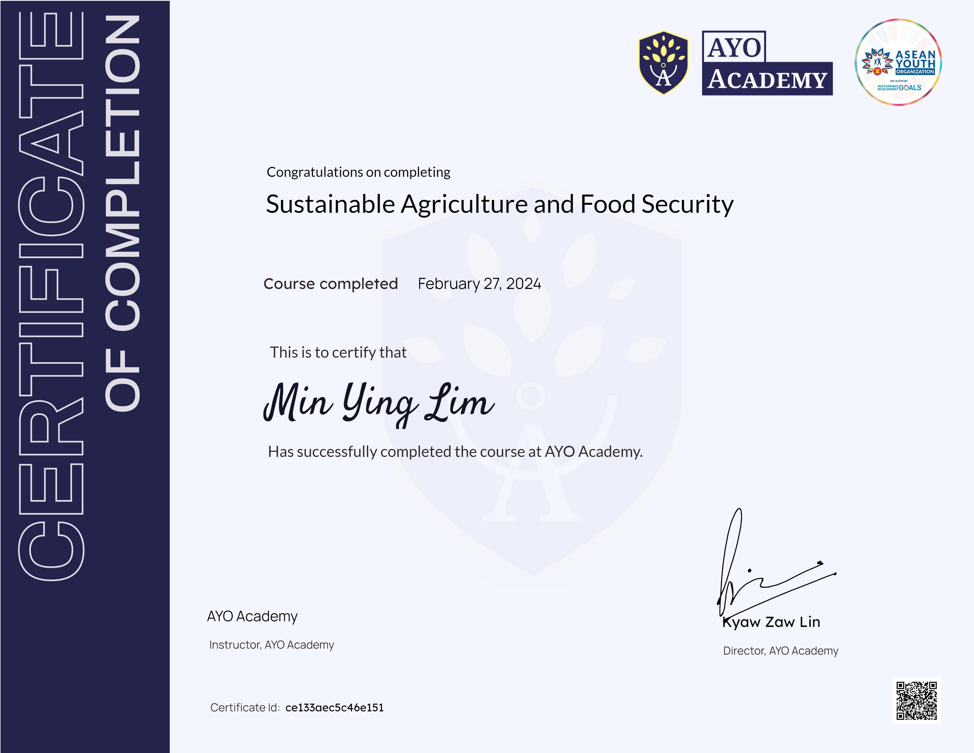 Sustainable Agriculture and Food Security