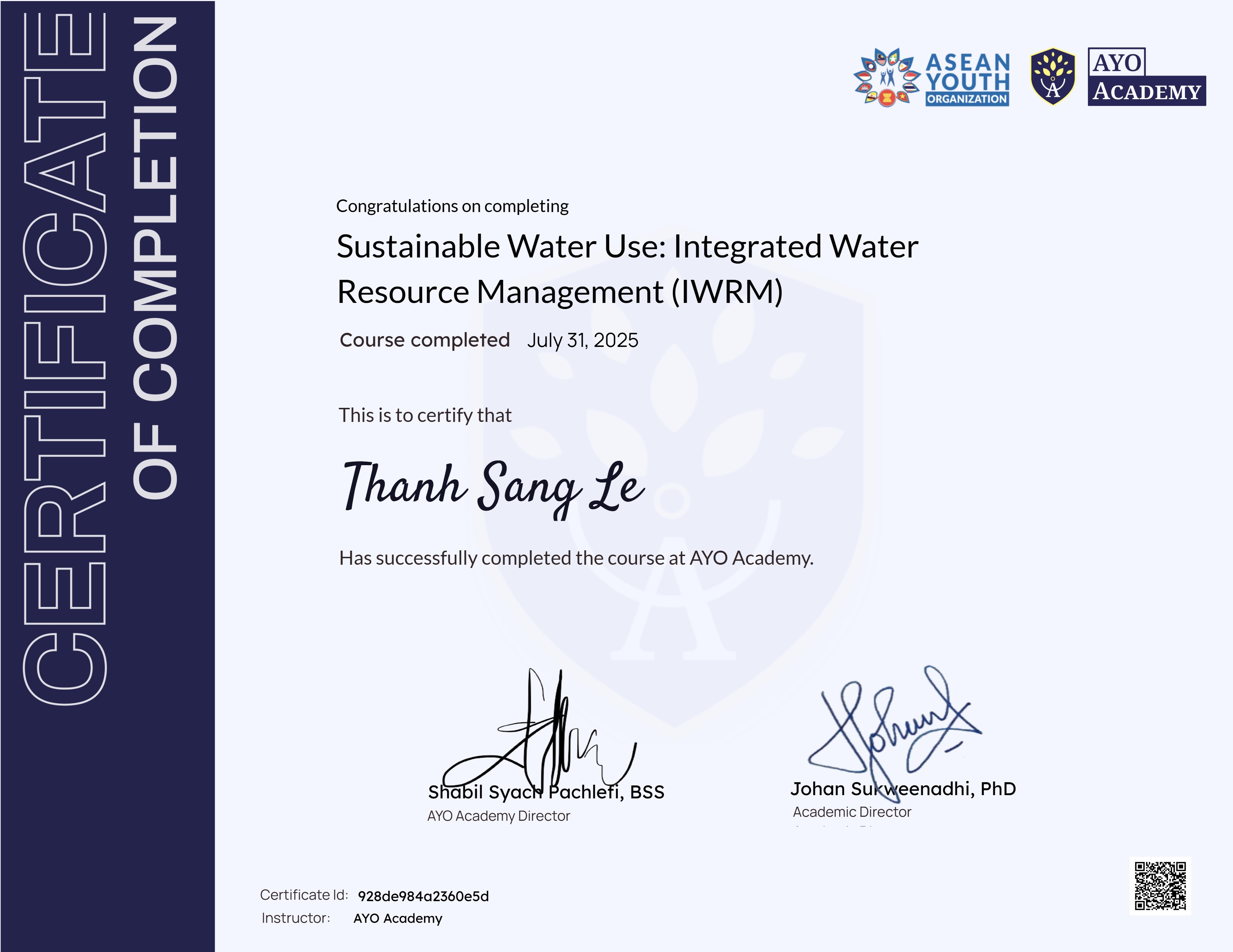 Sustainable Water Use: Integrated Water Resource Management (IWRM)